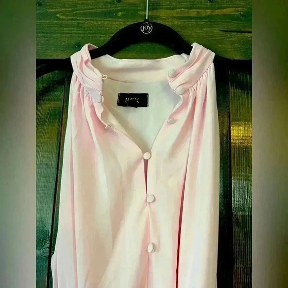 Elegant Pink‎ Sleeveless Ruffle Dress Cotton Candy Summer Party Cocktail L E2 - Picture 5 of 8